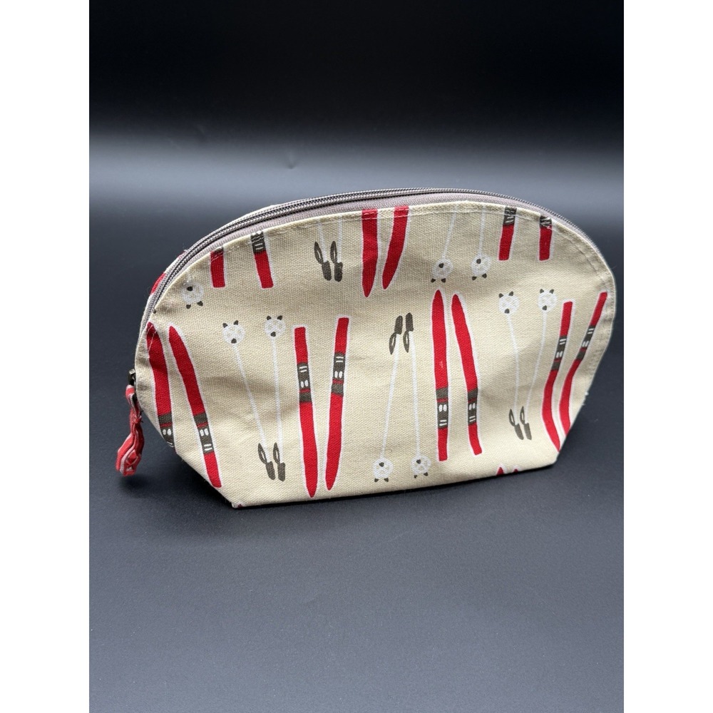 Rock Flower Paper Cosmetic Makeup Bag Travel Toiletry Pouch Ski Print Zipper